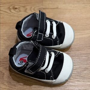 See Kai Run Black and White Kids Sneakers